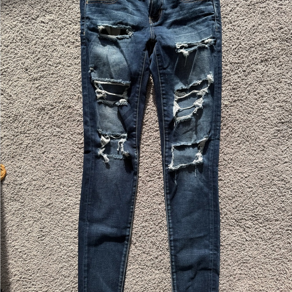 American Eagle Distressed Blue Jeans for Women